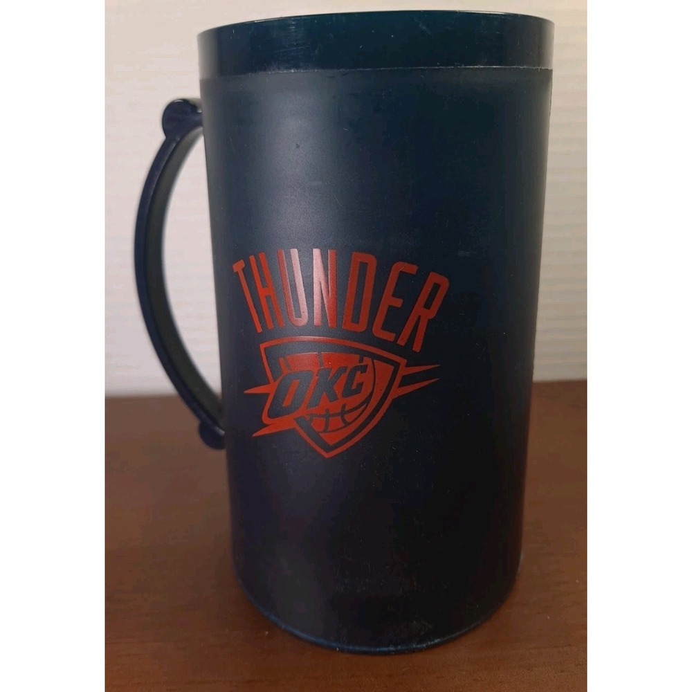 Basketball Oklahoma‎ City Thunder Freezer Cup Blue Drinking Glass 12 oz - Picture 2 of 5